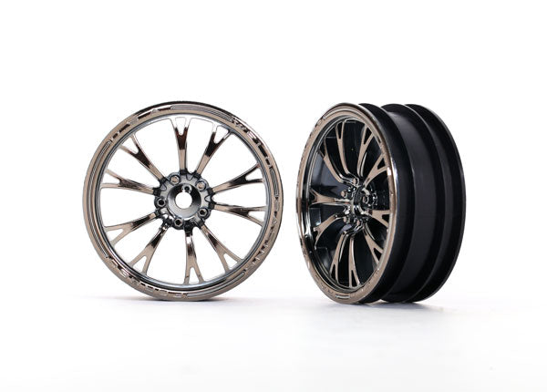 TRA9472X 9472X Weld Racing Drag Wheels, Front, Black Chrome (2)