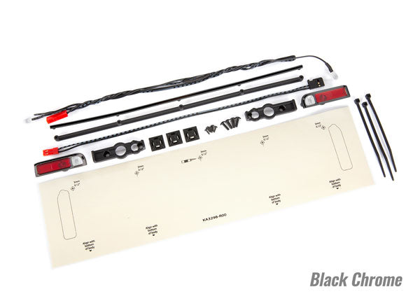 TRA9497X 9497X Drag Slash LED Tail Light Set for Chevy C-10 Body, Black Chrome
