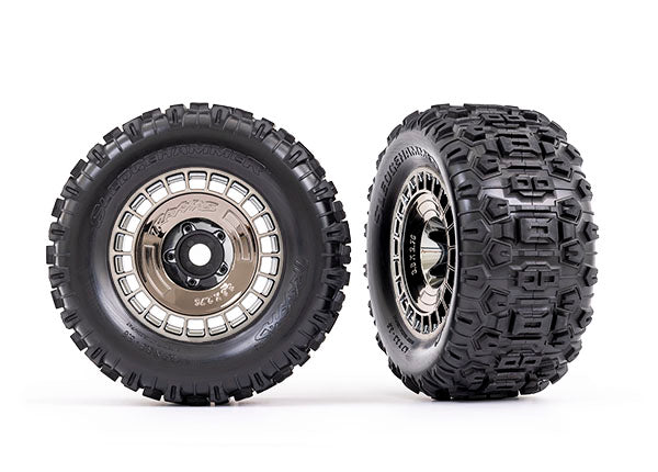 TRA9572T 9572T 3.8" Tires & Wheels, Black Chrome