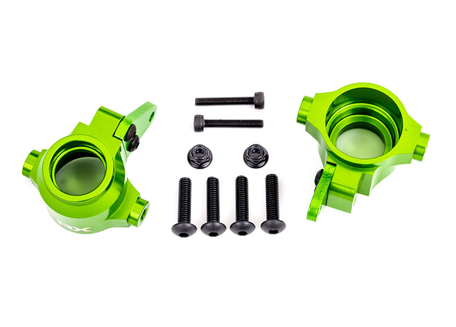 TRA9635G 9635G Left & Right Aluminum Steering Blocks, Green