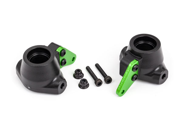 TRA9637G 9637G Left & Right Steering Blocks w/ Aluminum Arms, Green
