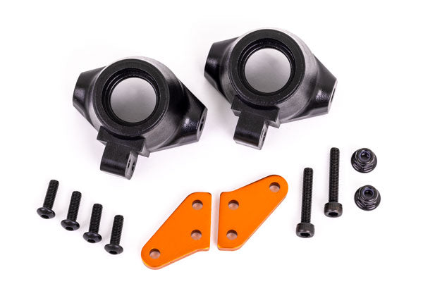 TRA9637T 9637T Steering Blocks w/ Aluminum Arms, L/R, Orange