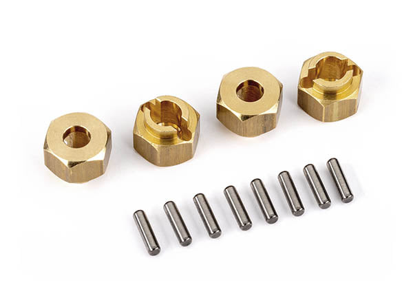 TRA9750X 9750X 7mm Hex Brass Wheel Hubs w/ Axle Pins