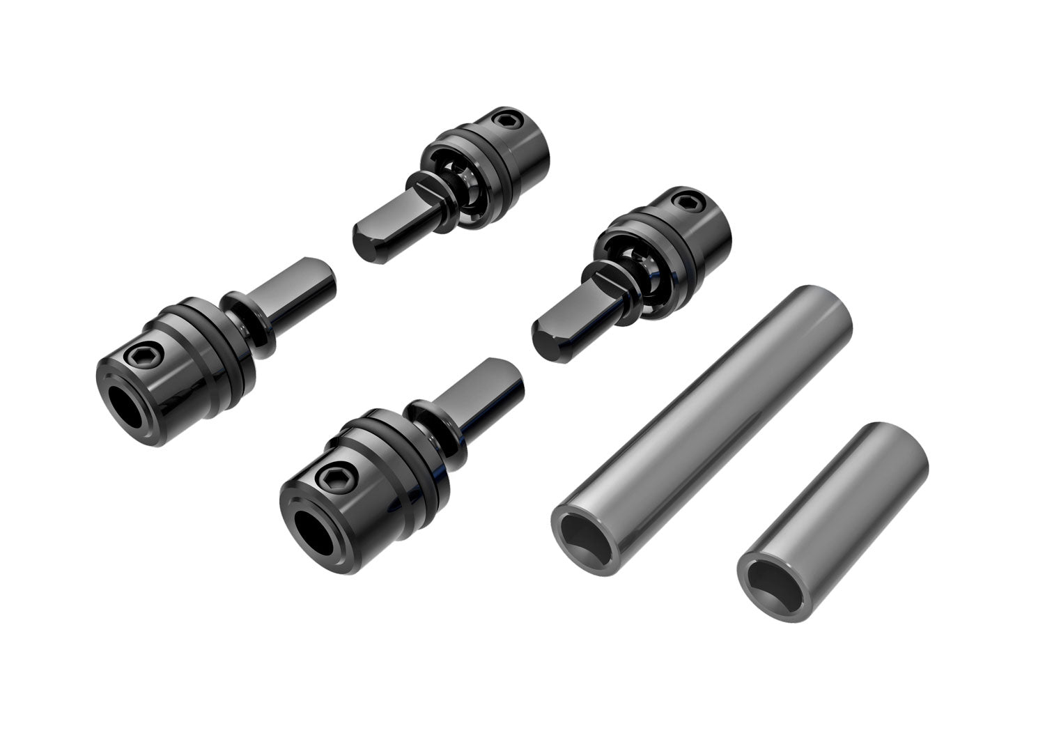 TRA9751-GRAY 9751-GRAY Center Male w/ Center F&R Female Driveshafts, Gray