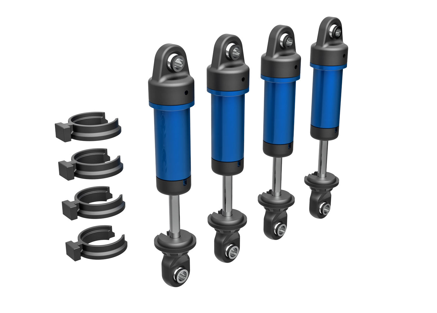 TRA9764-BLUE 9764-BLUE GTM Aluminum Shocks w/o Springs, Blue