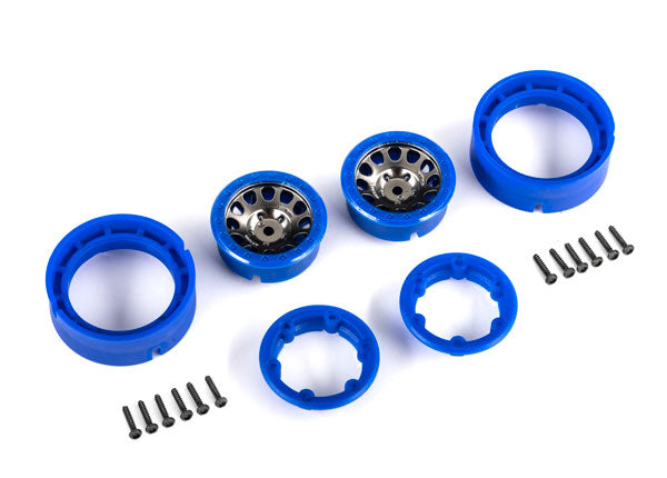TRA9781-BLKBL 9781-BLKBL 1.0" Wheels w/ 105 Beadlock, Satin Black Chrome