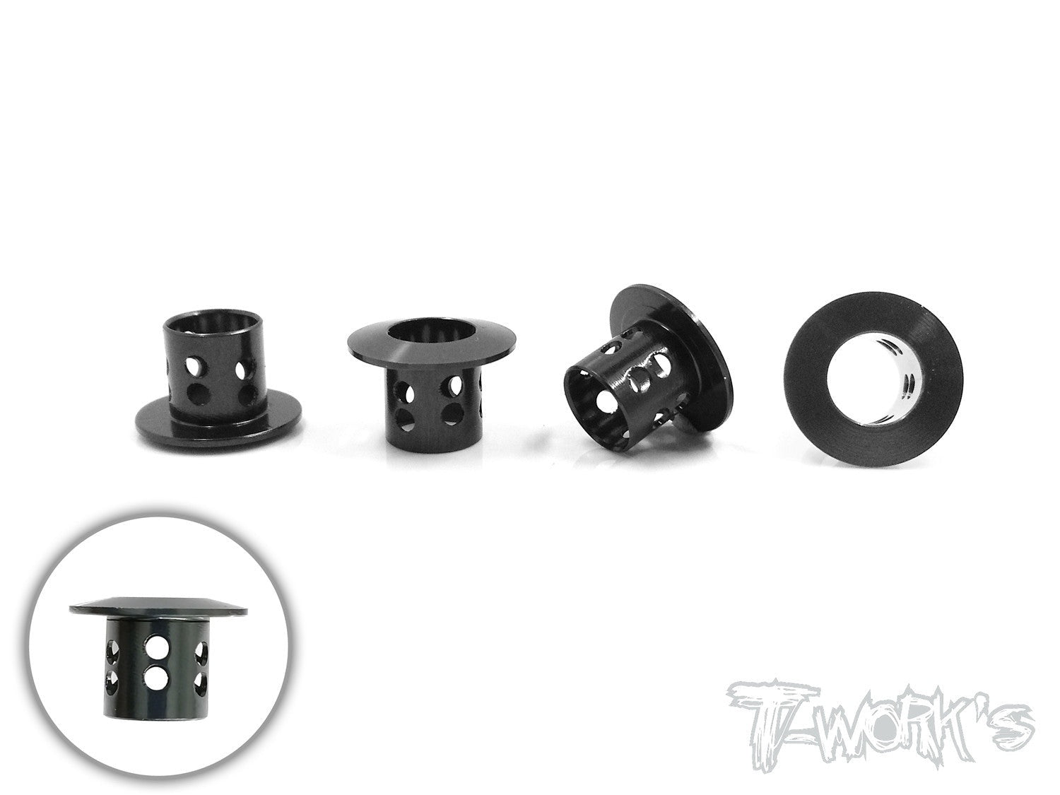 TWKTE-191-BK TE-191-BK Aluminum Lightweight Body Height Adjuster (4), Black