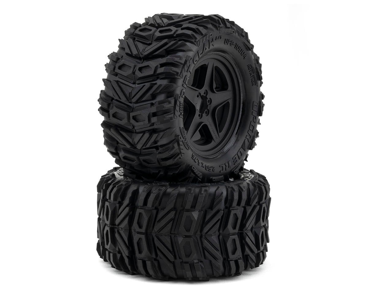 UPG-10004 UPG-10004 Low-Pro Belted Dirt Claw All-Terrain 2.8in Pre-Glued Tires, 5-Star Wheels (2)