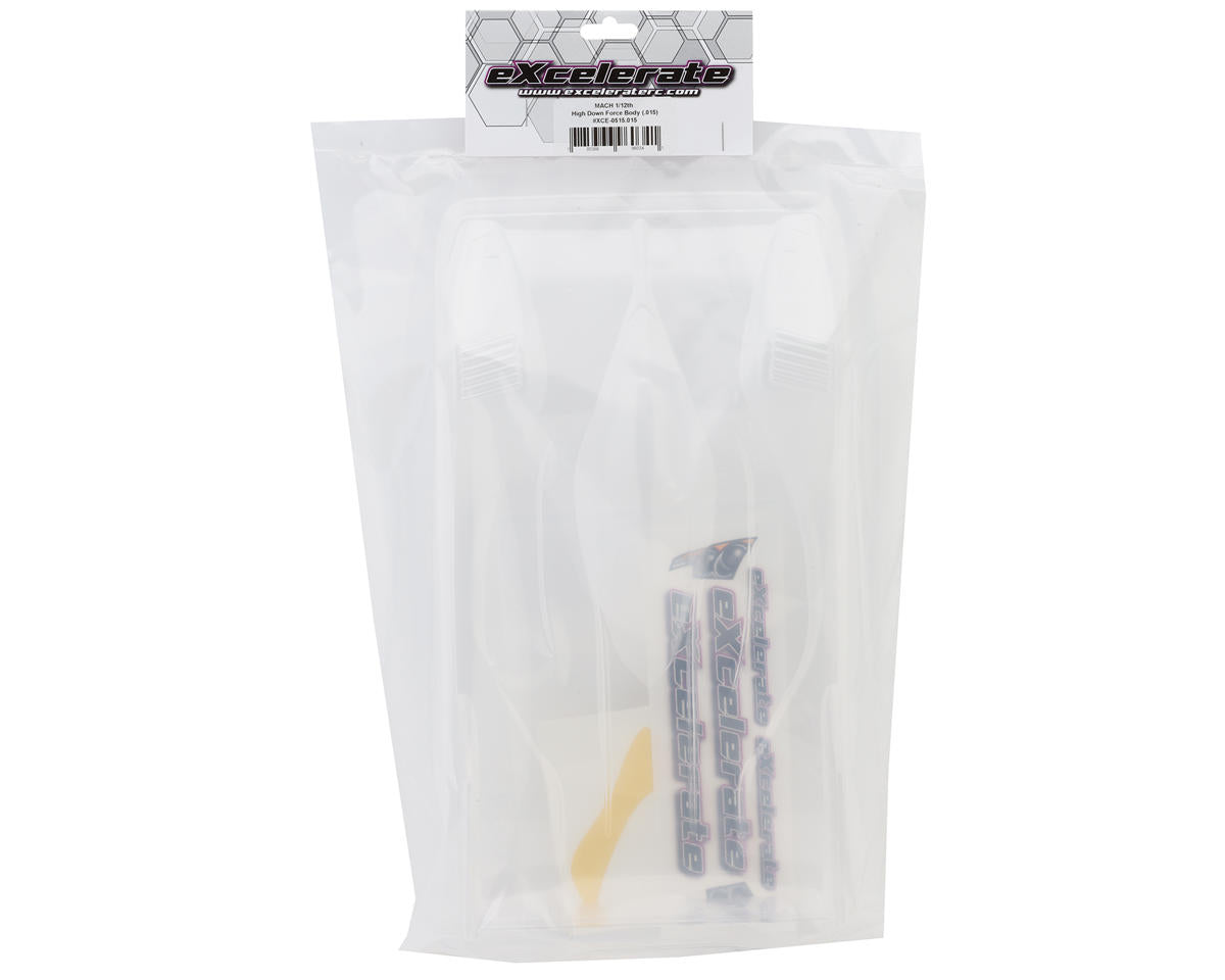 MACH HD 1/12 High Down Force Pan Car Body, .015, Clear