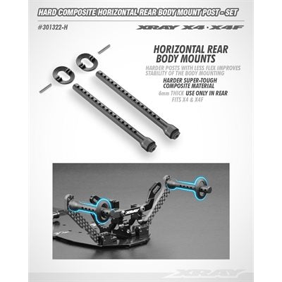X4 Horizonatal Rear Body Mount Post Set, Hard