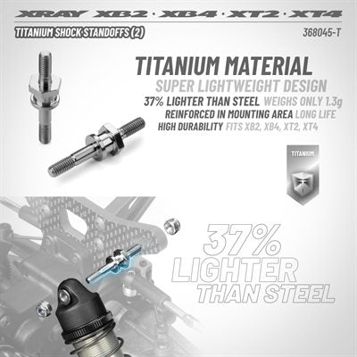 Titanium Screw Shock Pivot Ball w/ Hex (2)