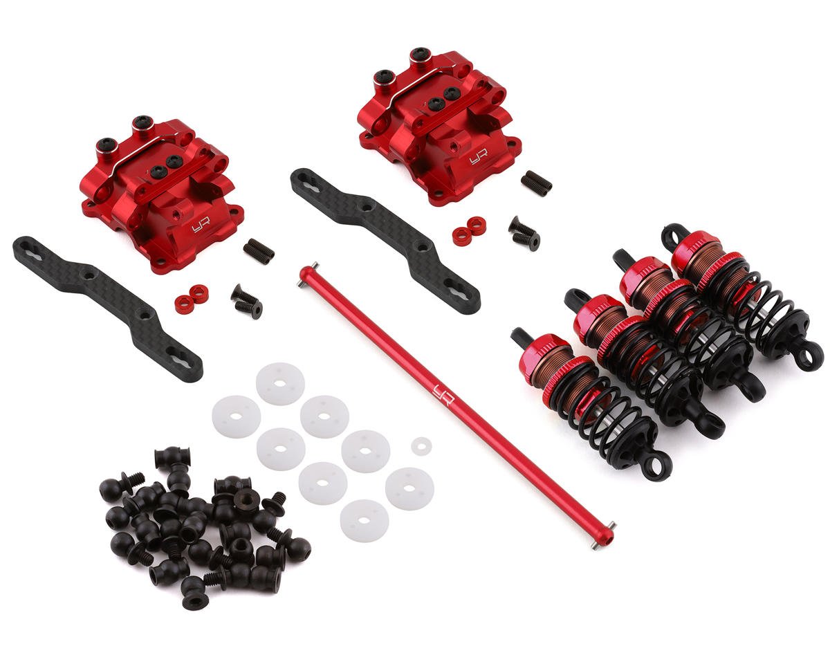YEATATT-S07RD TATT-S07RD TT-02 Aluminum Performance Gear Housing & Damper Upgrade Set, Red