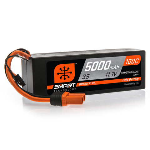 Spektrum SPMX50003S100H5 Smart 3S 11.1V 3S LiPo Battery, 100C 5000mAh, IC5