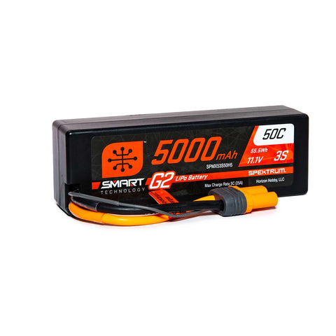 Spektrum SPMX53S50H5 Smart G2 3S 11.1V LiPo Battery, 50C 5000mAh, IC5
