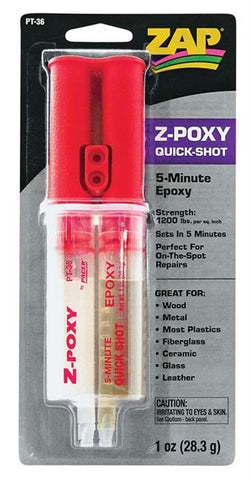 Zap Adhesives PT-36 Z-Poxy 5 Min Syringe, 1 oz
