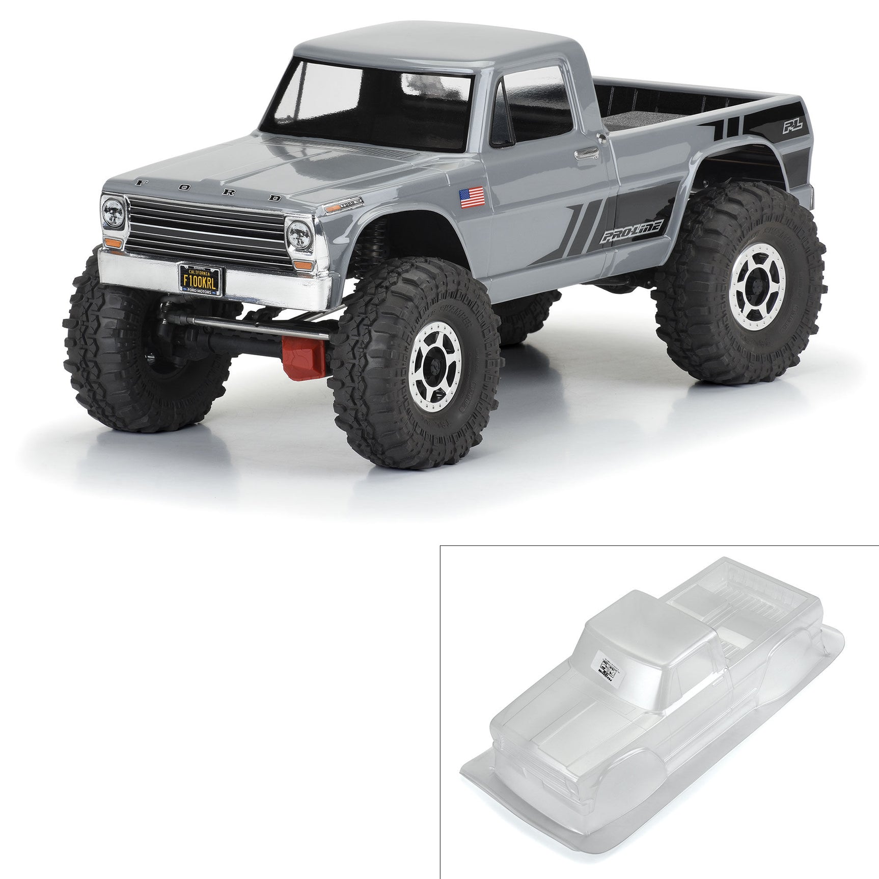 PRO3613-00 3613-00 1967 Ford F-100 1/10 Crawler Body, 12.3" WB, Clear