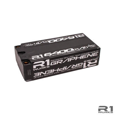 R1W30032 30032 Graphene 2S 7.6V Shorty LiPo Battery, 150C 6400mAh