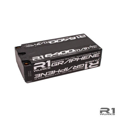 R1 Wurks 30032 Graphene 2S 7.6V Shorty LiPo Battery, 150C 6400mAh