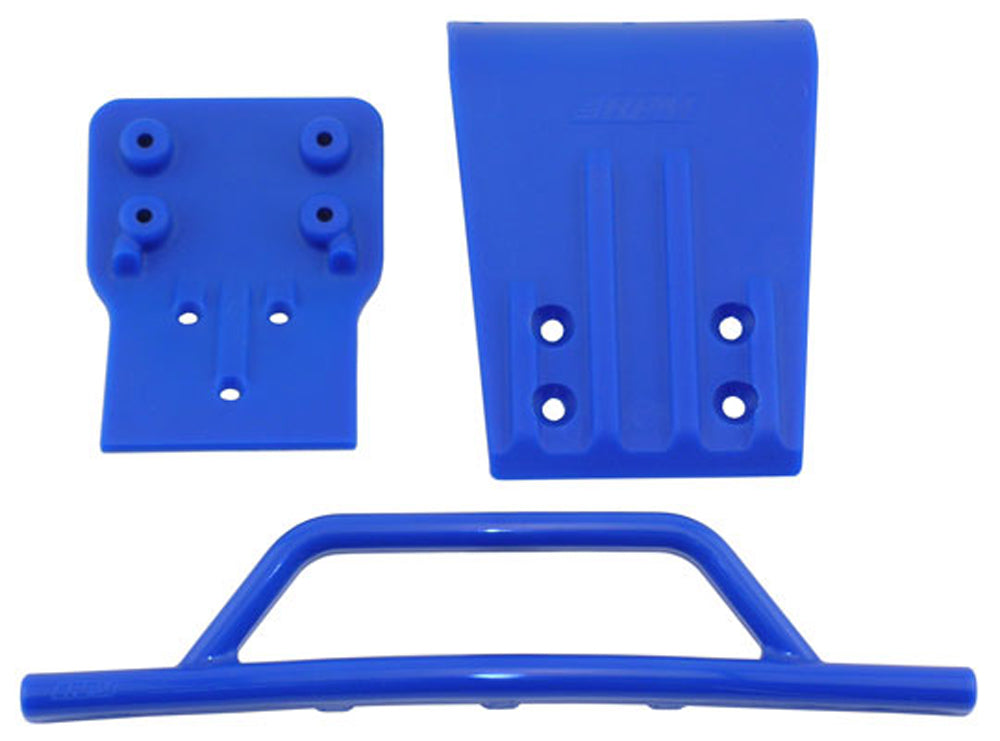 RPM80025 80025 Front Bumper & Skid Plate, Blue, Slash 4x4