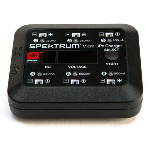 Spektrum SPMXC1060 S63 Micro 6-port DC/USB LiPo Smart Charger, 1S