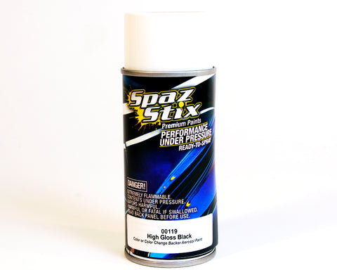 Spaz Stix 00119 Aerosol Paint High Gloss Black/Backer