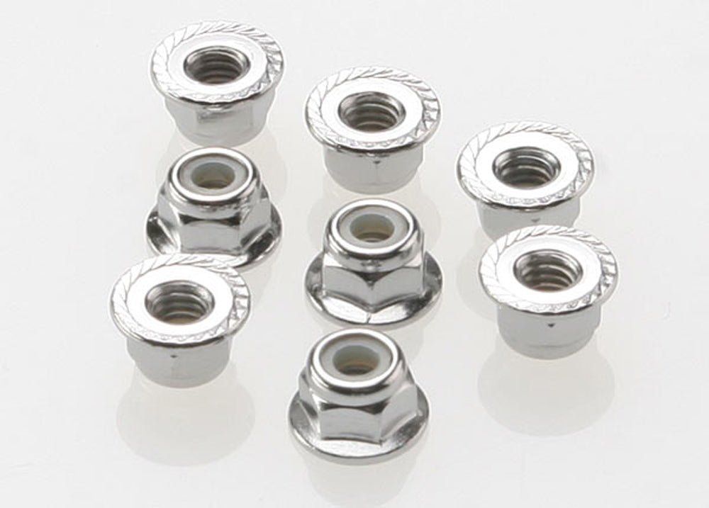 TRA3647 3647 4mm Flanged Nylon Locking Nuts