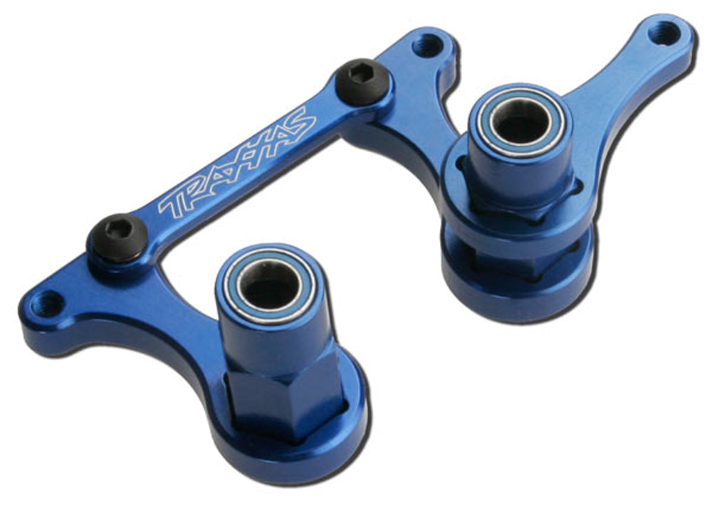TRA3743A 3743A Aluminum Steering Bellcranks, Drag Link, Blue