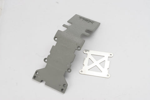 Traxxas 4938A Rear Skid Plate, Plastic, Grey & SS Plate