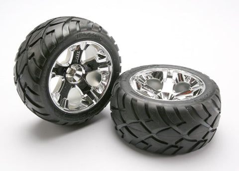 Traxxas 5576R Anaconda Tires, All-Star Chrome Wheels, Nitro/Elec