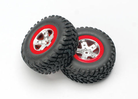 Traxxas 5873A SCT Off-Road Tires, SCT Beadlock Style Wheel, Red