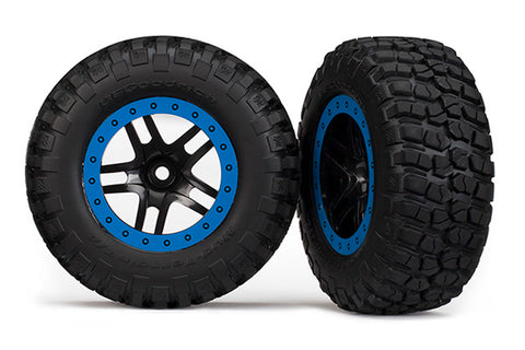 Traxxas 5883A BFG Mud-Terrain Tires, SCT SS Wheel, Chrome/Blue
