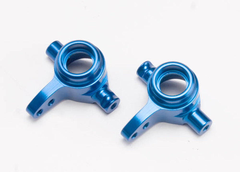 TRA6837X 6837X Left & Right Aluminum Steering Blocks, Blue