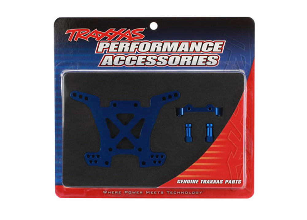 TRA6838X 6838X Rear Aluminum Shock Tower, Blue