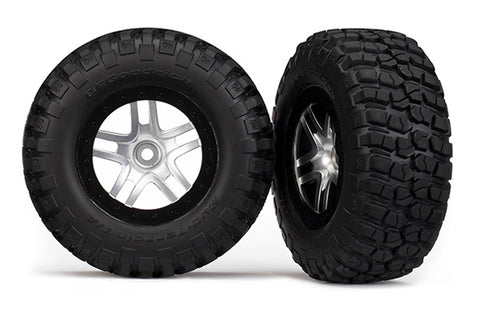 Traxxas 6873X Mud-Terrain Tires, S1, SS Wheels, Chrome