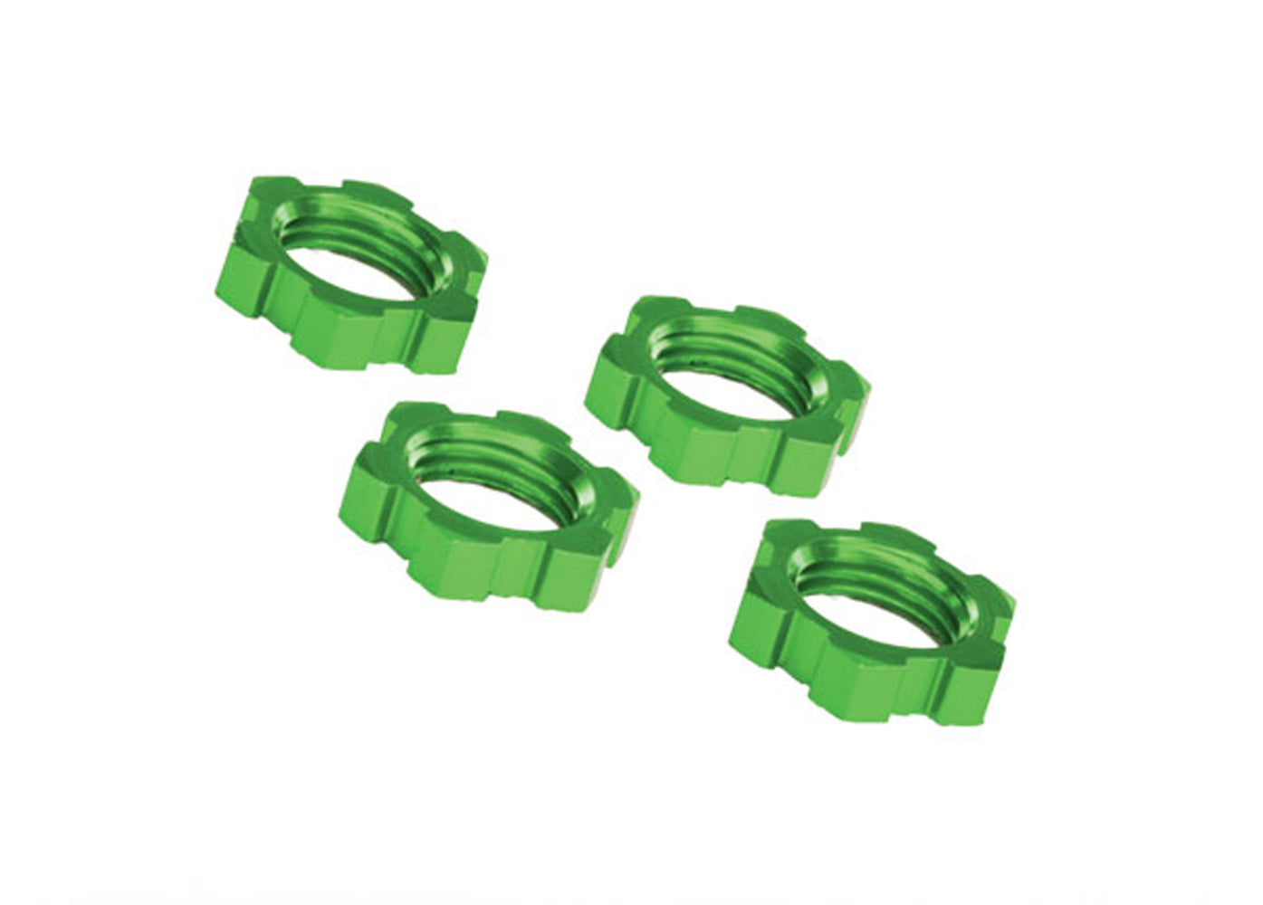 TRA7758G 7758G 17mm Splined Wheel Nut, Green, X-Maxx