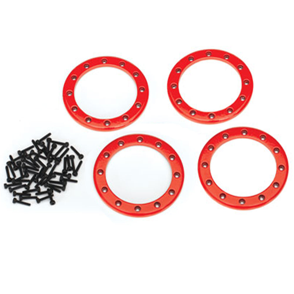TRA8168R 8168R Aluminum Beadlock Rings, 2.2", Red