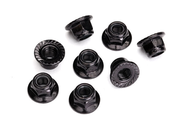 TRA8447 8447 Flanged Nylon Locking Nut, 5mm, Steel, Black