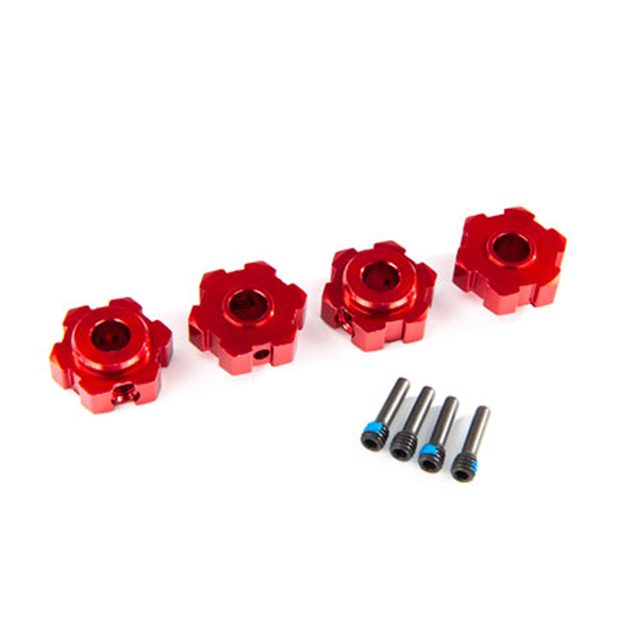 TRA8956R 8956R Aluminum Hex Wheel Hubs, Red