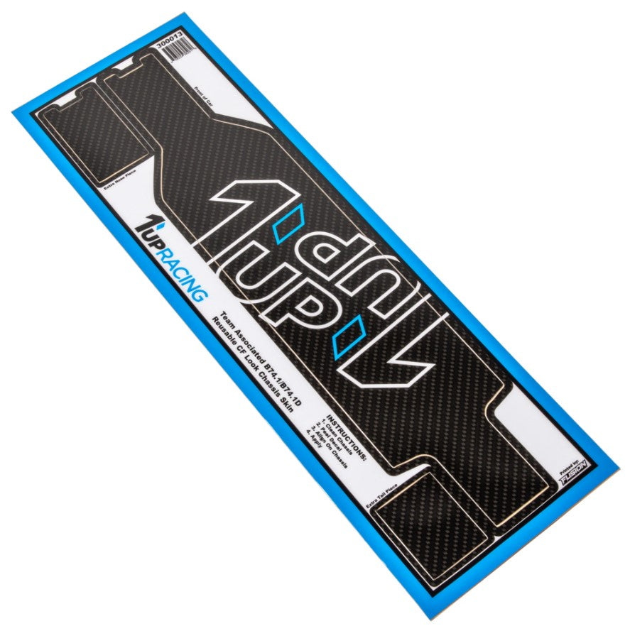 1UP300013 300013 Reusable CF Look Chassis Skin, Associated B74.1/B74.1D