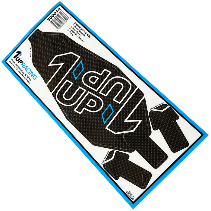 1UP300014 300014 Reusable CF Look Chassis Skin, Associated B7/B7D