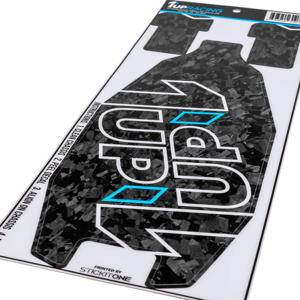 1UP3043 3043 Forged Carbon Look Chassis Skin, XRay XB2'26