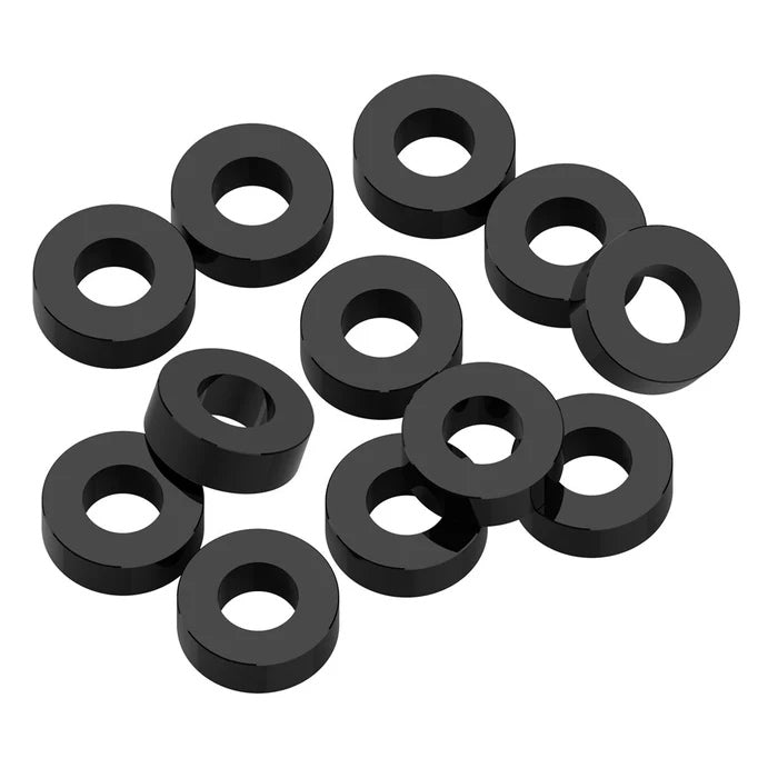 1UP80304 80304 Precision Aluminum 3x6mm Ballstud Shims, Black, 2.0mm (12)