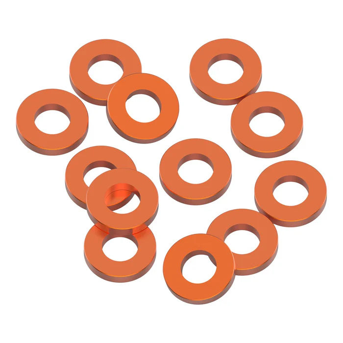 1UP80353 80353 Precision Aluminum 3x6mm Ballstud Shims, Orange, 1.0mm (12)