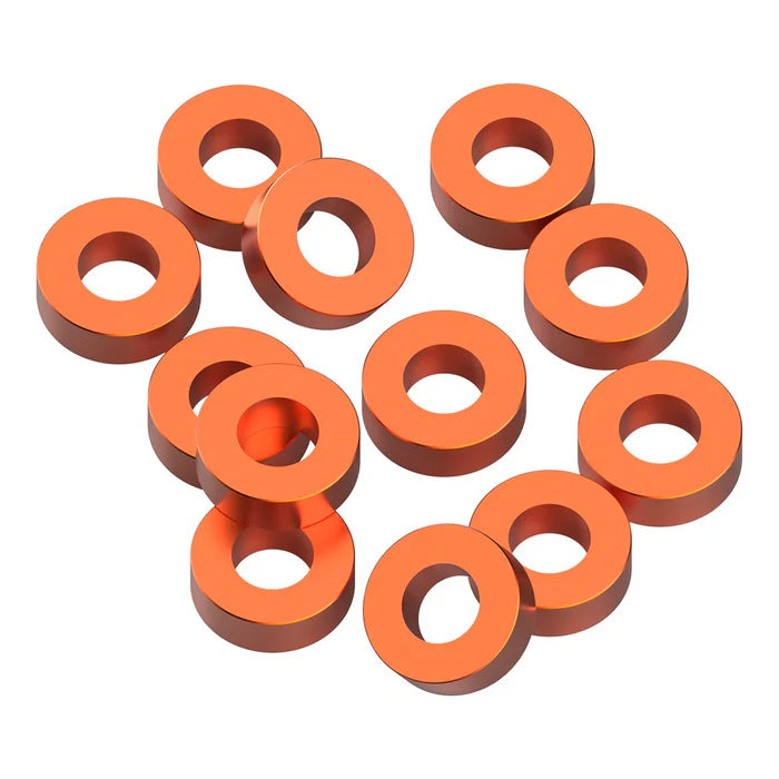 1UP80354 80354 Precision Aluminum 3x6mm Ballstud Shims, Orange, 2.0mm (12)