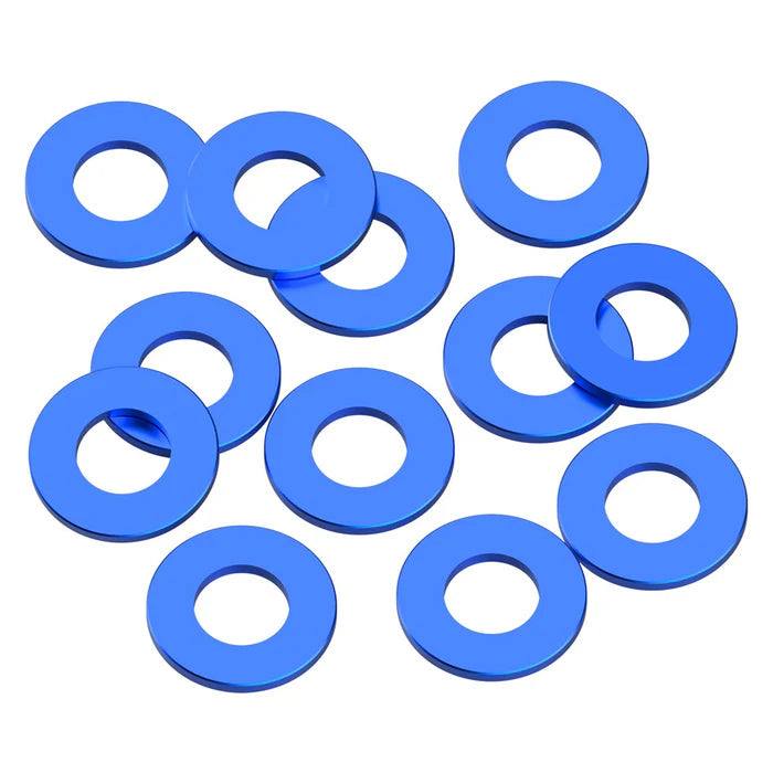 1UP80392 80392 Precision Aluminum 3x6mm Ballstud Shims, Blue, 0.5mm (12)