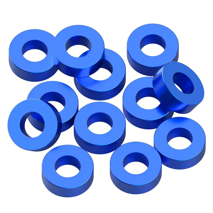 1UP80396 80396 Precision Aluminum 3x6mm Ballstud Shims, Blue, 2.0mm (12)