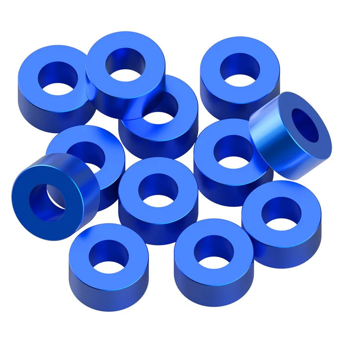 1UP80398 80398 Precision Aluminum 3x6mm Ballstud Shims, Blue, 3.0mm (12)