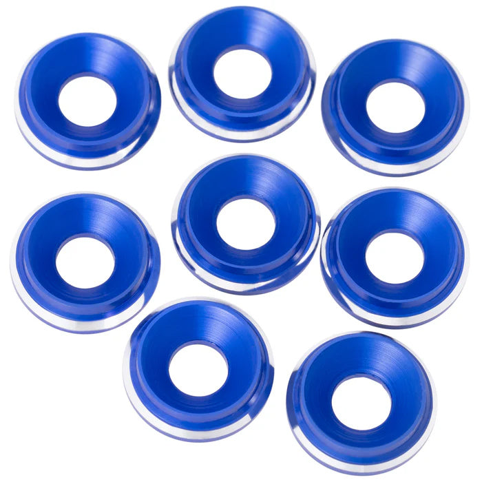 1UP820119 820119 7075 LowPro M3 Countersunk Washers, Dark Blue Shine (8)