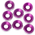 1UP820319 820319 7075 LowPro M3 Countersunk Washers, Purple Shine (8)