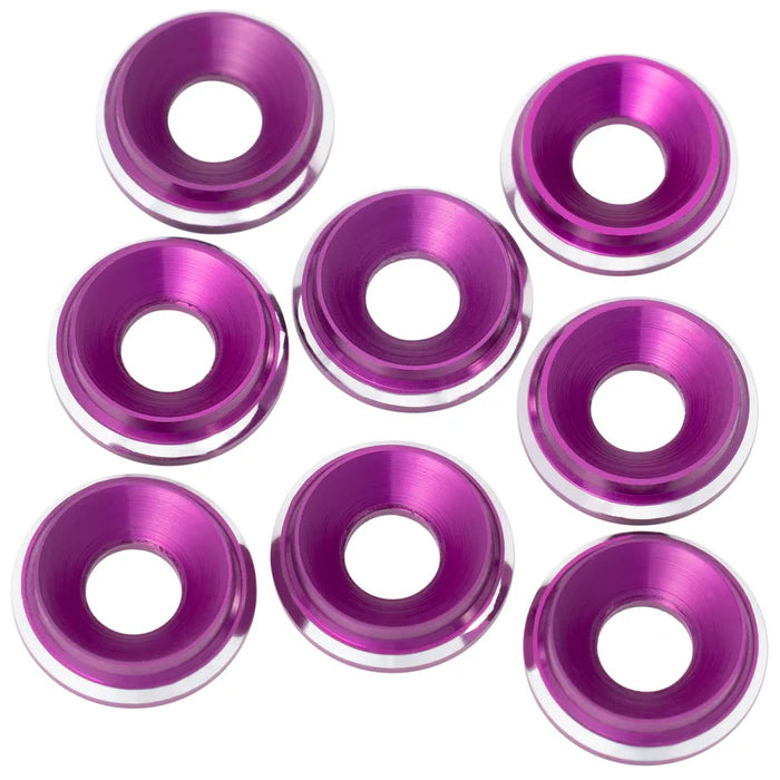1UP820319 820319 7075 LowPro M3 Countersunk Washers, Purple Shine (8)